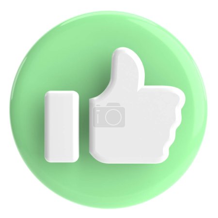 Photo for Like icon. 3D icon. 3D illustration. - Royalty Free Image