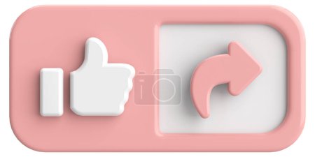 Photo for Like and share button. 3D illustration. - Royalty Free Image