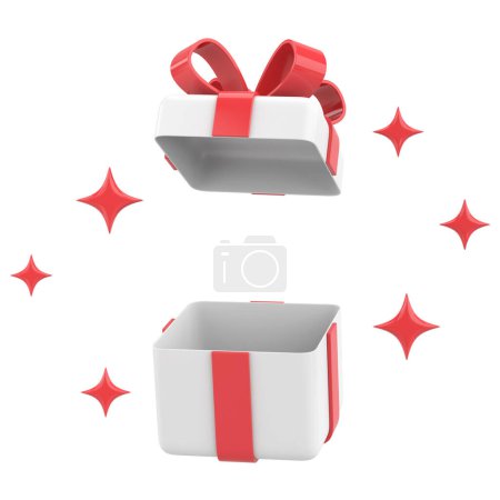 Foto de Caja de regalo abierta. Caja de regalo 3D. Ilustración 3D. - Imagen libre de derechos