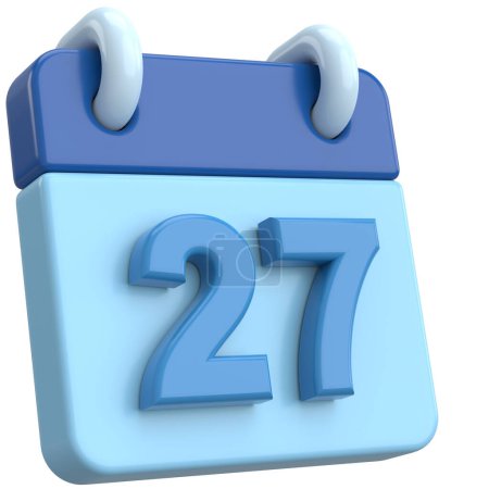 Foto de 27. Veintisiete días del mes. Calendario. Ilustración 3D. - Imagen libre de derechos