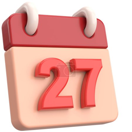 Foto de 27. Veintisiete días del mes. Calendario. Ilustración 3D. - Imagen libre de derechos