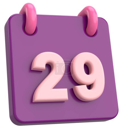 Foto de 29. Vigésimo noveno día del mes. Calendario. Ilustración 3D. - Imagen libre de derechos
