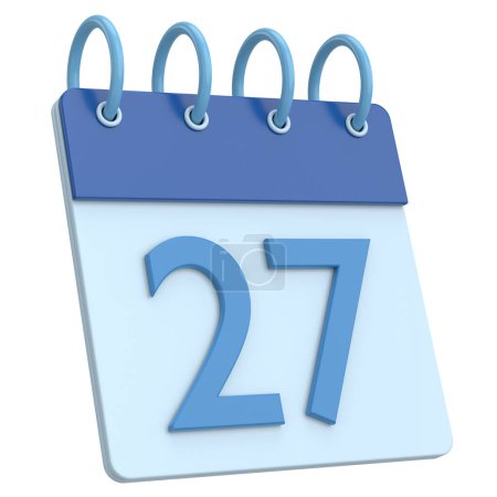Foto de Calendario 3D. Día 27. Veintisiete días del mes. Ilustración 3D. - Imagen libre de derechos