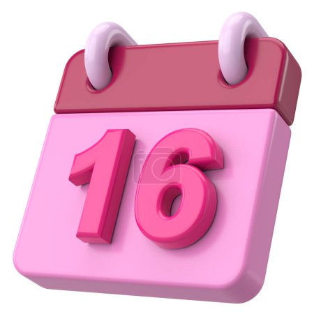 Photo for 16th. Sixteenth day of month. Calendar. 3D illustration. - Royalty Free Image