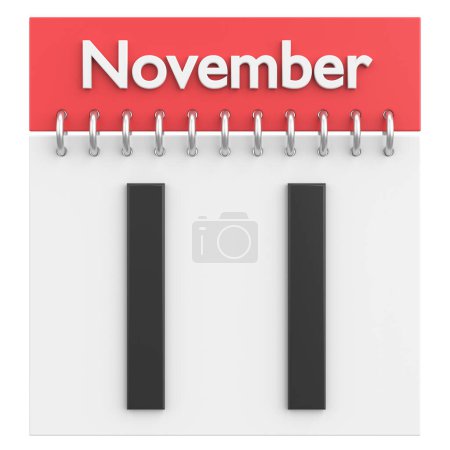 Photo for 11 November calendar. November sale. 3D illustration. - Royalty Free Image
