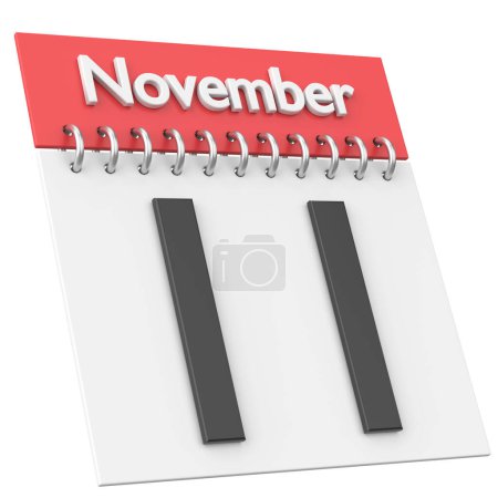 Photo for 11 November calendar. November sale. 3D illustration. - Royalty Free Image
