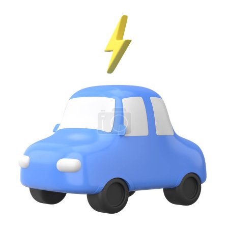 EV car. Electric Vehicle. 3D illustration.