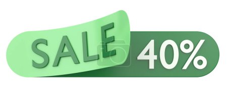 Forty percent sale. 40% sale. 3D illustration.