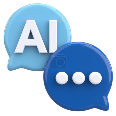 3D Chatbot Icon. KI-Sprachmodell. 3D-Illustration.