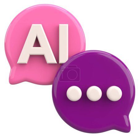 Icono Chatbot 3D. Modelo de lenguaje AI. Ilustración 3D.
