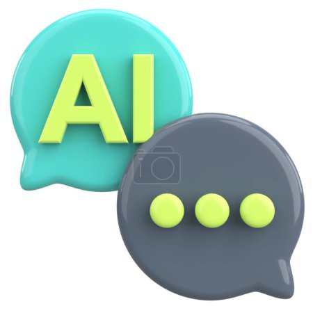 Icono Chatbot 3D. Modelo de lenguaje AI. Ilustración 3D.