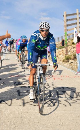Photo for 08-09-2012 Madrid, Spain - Alejandro Valverde after stage of La Vuelta 2012 - Royalty Free Image