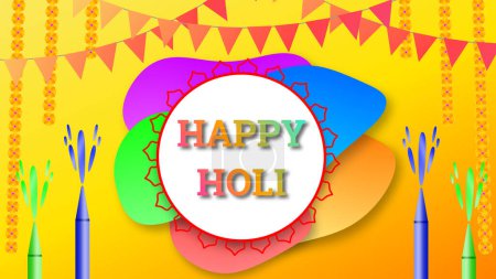 Foto de Happy holi wishes illustration images. holi is Indian traditional festival. - Imagen libre de derechos