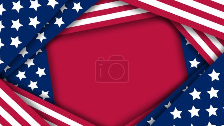 Photo for Red background covered with national flag of usa in copy space illustration. - Royalty Free Image