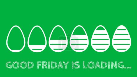 Photo for Good friday is loading progress in easter eggs on green screen. easter holiday concept. - Royalty Free Image