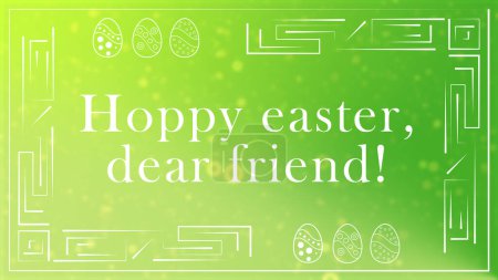 Photo for Happy easter dear friend greeting image. sweet blessings for easter holiday on green blur background with design. - Royalty Free Image