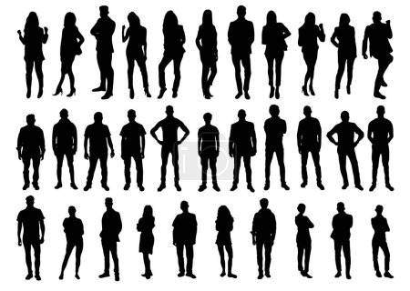 silhouette of groups of people