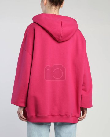 Photo for Women's hoodie on the model on a white background isolated - Royalty Free Image