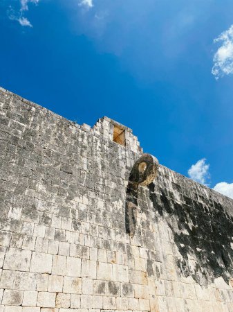 Photo for Detail of hoop at ball game court or juego de pelota at Chichen Itza - Yucatan, Mexico. - Royalty Free Image