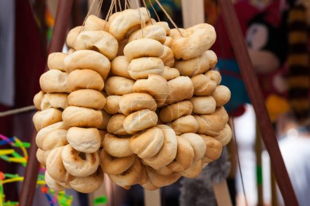 Foire folklorique, Festival, bagels traditionnels à base d'ingrédients naturels, produits folkloriques traditionnels