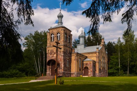 Photo for Historic Old Orthodox church in the countryside, Little Orthodox Church of Podlasie, Poland, Krolowy Most - Royalty Free Image