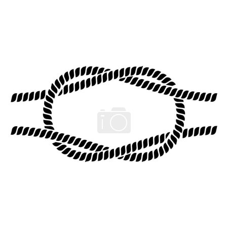 Illustration for Square knot icon. Two twisted ropes intertwined. Flat knot. Reef knot. Vector illustration - Royalty Free Image