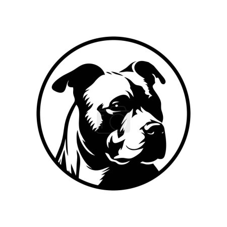 Ilustración de American Pitbull Terrier raza perro mascota. Dibujo de silueta Pit Bull aislado sobre un fondo blanco. Ilustración vectorial. - Imagen libre de derechos