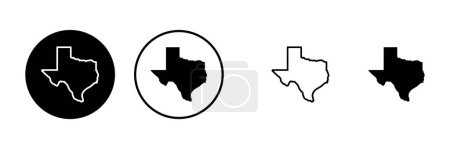 Ilustración de Conjunto de iconos de mapa Texas. Icono de mapa Texas. Símbolo Texas. - Imagen libre de derechos
