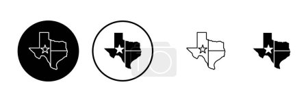 Ilustración de Conjunto de iconos de mapa Texas. Icono de mapa Texas. Símbolo Texas. - Imagen libre de derechos