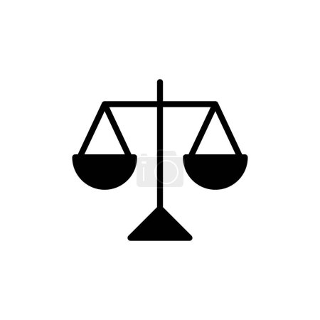 Skalen Symbol isoliert auf weißem Hintergrund. Rechtsmaßstabsikone. Gerechtigkeitszeichen 