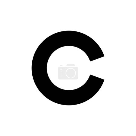 Urheberrechtssymbol isoliert auf weißem Hintergrund. Urheberrechtszeichen