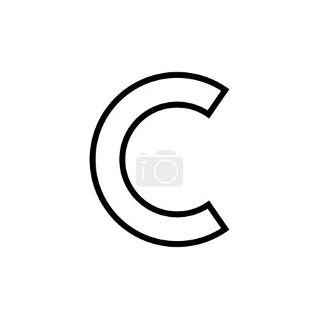 Vecteur d'icône de copyright isolé sur fond blanc. symboles de droit d'auteur
