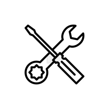 Reparatur Symbol Vektor isoliert auf weißem Hintergrund. Schraubenschlüssel und Schraubenzieher-Symbol. Einstellungen Vektor-Symbol. Wartung. Werkzeuge