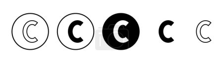 Icono de copyright vector aislado sobre fondo blanco. símbolos de copyright