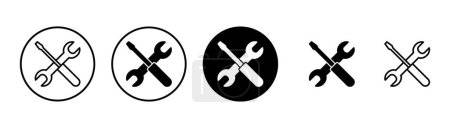 Reparatur Symbol Vektor isoliert auf weißem Hintergrund. Schraubenschlüssel und Schraubenzieher-Symbol. Einstellungen Vektor-Symbol. Wartung. Werkzeuge