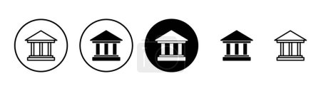 Banksymbolvektor isoliert auf weißem Hintergrund. Bank Vektor Ikone, Museum, Universität