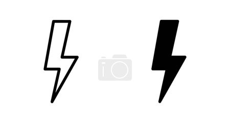 Illustration for Lightning icon vector isolated on white background. Bolt icon vector. Energy and thunder electric icon - Royalty Free Image