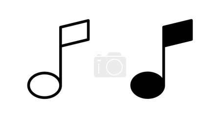 Illustration for Music icon vector isolated on white background, music vector icon, Melody, song, note, sound, audio sign - Royalty Free Image