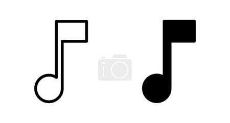 Illustration for Music icon vector isolated on white background, music vector icon, Melody, song, note, sound, audio sign - Royalty Free Image