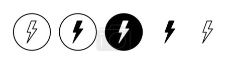 Illustration for Lightning icon vector isolated on white background. Bolt icon vector. Energy and thunder electric icon - Royalty Free Image