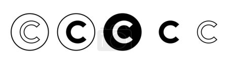 Icono de copyright vector aislado sobre fondo blanco. símbolos de copyright