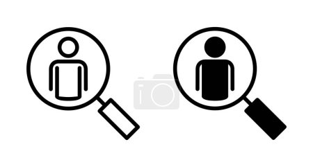 Illustration for Hiring icon vector isolated on white background. Human resources concept. Recruitment. Search job vacancy icon. Hire. Find people icon - Royalty Free Image