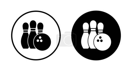Illustration for Bowling game Pin Icon vector isolated on white background. Bowling icon, ball and pin - Royalty Free Image