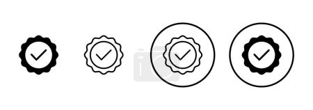 Icono vectorial aprobado aislado sobre fondo blanco. Certified Medal Icon vector. marca de verificación