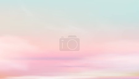 Téléchargez les illustrations : Sunset Sky background.Sunrise avec doux rose et vert avec flou dégradé de couleur pastel nuage sur la plage de la mer en soirée, Nature verticale du ciel romantique Lumière du soleil pour le printemps, Été Fond d'écran de téléphone portable - en licence libre de droit
