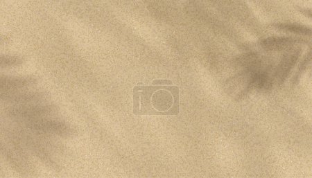 Téléchargez les illustrations : Sand texture background with palm leaves silhouette,Coconut leaf Shadow on Brown Sandy Beach,Vector top view Sand Surface,Backdrop background Wide Horizon Desert dune for Summer Product Presentation - en licence libre de droit