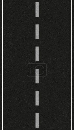 Illustration for Asphalt Road Lane,Seamless Pattern Vertical Empty Black Cement Road highway with dotted line top view background,Vector illustration traffic route, direction and navigation - Royalty Free Image