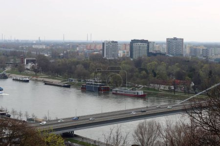 Bridge over the Danube river in Bratislava, Slovakia 