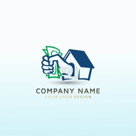 Illustration for Buy houses cash vector logo design - Royalty Free Image