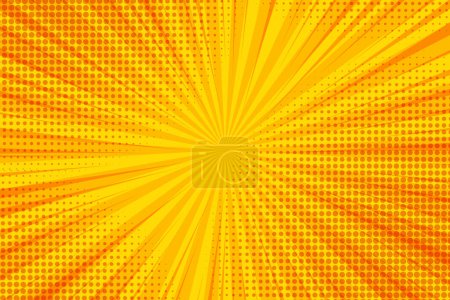 Pop art background for poster or book in light orange color. flat comics style design with halftone dots.